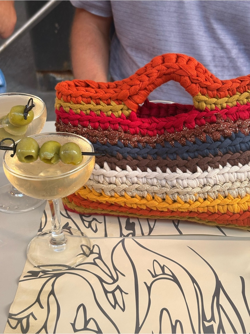 Handwoven Multicolor Crochet Tote Bag – Vibrant Striped Design